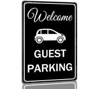 AimQurt Letrero de metal divertido para aparcamiento de invitados, letrero de bienvenida, letrero de bienvenida, decoración de pared al aire libre, garaje, calle, patio, 5.5 x 8 pulgadas, estilo 1