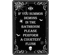 AimQurt Letrero de metal vintage con texto en inglés "Please Perform A Courtesy" Flush Funny Poster Plate Sheet For Home Bar, Garage Coffee Kitchen Wall Decor 20.3 cm x 12 pulgadas, estilo 5