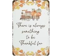 AimQurt Letrero de metal vintage con texto en inglés "There Is Always Something to Be Thankful", para otoño, granja, bar, cocina, Acción de Gracias, decoración de pared, accesorios, pósteres, regalos