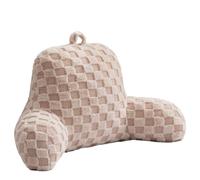 Aimuan Almohada de lectura a cuadros para reposo en cama con respaldo de cuña de tablero de ajedrez con brazos y soporte de espalda para sentarse en la cama, cojín inclinado para dormir y roncar