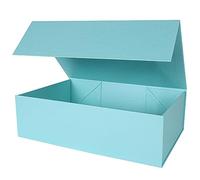 Aimyoo - Caja de regalo azul plegable con cierre magnético y tapa 35 x 23 x 11 cm, caja rectangular grande para regalos, propuestas de boda, graduaciones o cumpleaños, 1 unidad