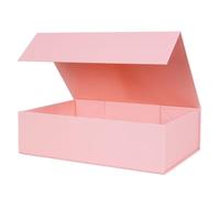 Aimyoo - Caja de regalo rosa plegable con cierre magnético y tapa 26,7 x 17,8 x 7,6 cm, caja rectangular para regalos, propuestas de boda o almacenamiento, 1 unidad