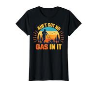 AIN’t Got No Gas in It Funny Lawn Mower Yard Humor Retro Camiseta gráfica económica, Mujer, Negro, M