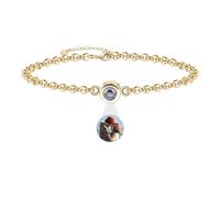 Aina Lighting Pulsera Con Foto Personalizada y Proyección, Imagen Dentro, Te Quiero en 100 Idiomas, Memoria de Fotos, Regalo de Joyería Para Mujeres y Hombres