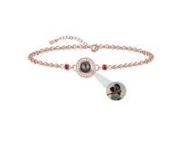 Aina Lighting Pulseras Personalizadas con Foto para Mujer Pulsera proyector Personalizada con Piedra de Nacimiento Círculo Pulsera de proyección de Imagen para Aniversario Navidad Cumpleaños