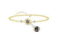 Aina Lighting Pulseras Personalizadas con Foto para Mujer Pulsera proyector Personalizada con Piedra de Nacimiento Círculo Pulsera de proyección de Imagen para Aniversario Navidad Cumpleaños