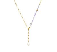 Aina Purelei - Collar para mujer de acero inoxidable y resistente, con mezcla de perlas, longitud ajustable de 50 cm (dorado)
