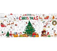 AinDen Mantel de Navidad para colorear para niños, 183 x 76 cm, gigante, "Colorea tu propio", mantel de papel para manualidades, juegos de fiesta, artes y regalos