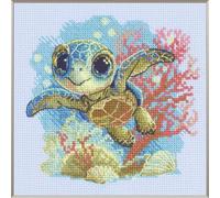 Aine - Juego de punto de cruz de tortuga marina bebé A1037, kits de punto de cruz de animales de 6 x 6, kits de punto de cruz para principiantes y avanzados, kit de punto de cruz DYI para adultos, kit