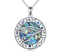 AINFQY Collar con colgante de ojo de Horus de abulón antiguo para hombre, joyería egipcia