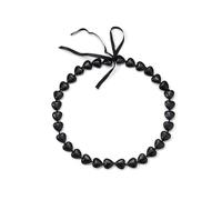 AINIFU Hawaiian Party Kukui Nut Lei Collar acrílico negro clase de regalo de graduación Luau accesorios de fiesta para adultos, mujeres y hombres