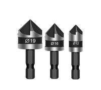 ainih Juego de brocas avellanadoras titanio alta velocidad for biselar agujeros 1/4" con forma hexagonal, broca avellanada for madera y metal, herramienta for desbarbar