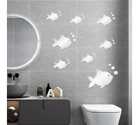 AINIUNIU 3D Acrílico Etiqueta de La Pared Peces y Burbujas Pegatinas, Espejo De Pez Calcomanía, Pegatinas Espejo adecuadas para Sala de Estar Baño Decoración del Hogar Plata