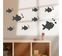 AINIUNIU 3D Peces Tropicales Efecto de Espejo Pegatinas de Pared, Diseño pez y Burbujas, Adhesivo de Espejo de Extraíble, Adhesivos Pared para Dormitorio, Salón, Cuarto Baño (Negro)