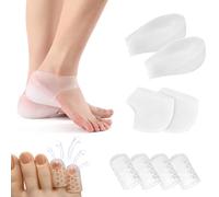 AINIUNIU Protectores de Talón, Talonera Silicona, Aumento de Altura Interior Invisible de 2 cm Almohadilla Talon, mit 4 Piezas Protector Dedos Pies, para Aliviar la Fatiga y el Dolor del Talón