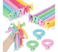 Ainiv 10Pz Unicornio Juguetes Antiestres, Cuerdas Elásticas para Aliviar el Estrés, Vistoso Stretchy String Fidget Toy, Juguetes Sensoriales para Halloween y Navidad para Niños con Tdah, Toc O Autismo