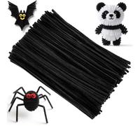 Ainiv 200PCS Limpiapipas, Negro Limpiapipas Manualidades, Limpia Pipas para Manualidades, Suministros para Manualidades Pipe Cleaners, Tallos de Chenilla, Material Manualidades para Decoración