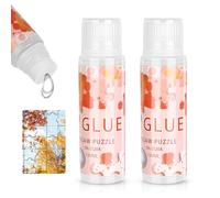 Ainiv 2x120ml Pegamento para Puzzle, Cola para Puzzle con Cabezal de Esponja y Aplicadores, Transparente Pegamento para Puzzles, Pegar Puzzle para Rompecabezas para Fijar y Exhibir Rompecabezas (Rosa)