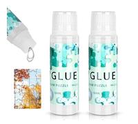 Ainiv 2x120ml Pegamento para Puzzle, con Cabezal de Esponja y Aplicadores, Transparente Pegamento Puzzles, Pegar Puzzle Rompecabezas para Fijar y Exhibir Rompecabezas (Azul)