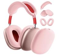 Ainiv 3 en 1 Funda de TPU Suave Compatible con AirPods MAX, Almohadillas Silicona Los Oídos, Diadema, Antiarañazos, Protector de Silicona para Apple AirPods MAX (Rosa)