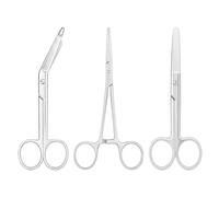 Ainiv 3 Piezas Tijeras Acero Inoxidable, para Trabajo de Oficina y Manual | Tijeras de Punta Rectos y Curvo y Herramienta de Sujeción Las Tareas del Hogar, Las Manualidades y la Costur - Plata 14 cm