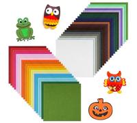 Ainiv 40 hojas de tela de fieltro de colores, telas de 15 x 15 cm, para manualidades, costura, patchwork, hojas de tela de fieltro suave y grueso, manualidades de fieltro, varios colores, hoja de