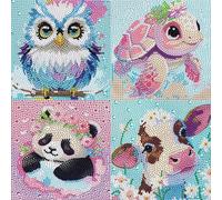 Ainiv 5D Diamond Painting Kit Completo, 4 Pack Cuadros Diamantes, Dibujos con Diamantes Painting para Adultos y Adolescentes Principiantes, Pintura con Diamantes para Manualidades Regalos