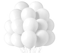 Ainiv 60 globos blancos mate, globos de fiesta de látex blanco de 12 pulgadas, globos blancos para guirnalda de globos, suministros de fiesta, globos para fiesta de cumpleaños, boda, decoración de