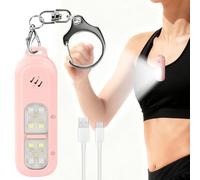 Ainiv Alarma Personal, 130dB Alarma Personal para Mujeres Recargable con Clip, 4 Modos de Iluminación y un llavero para situaciones de emergencia o Correr de Noche, Acampar y Pasear al Perro - Rosa