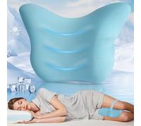 Ainiv Almohada Piernas, Almohada Ergonómica de Alineación, Almohada Rodillas Dormir, Espuma Viscoelástica Cojin Piernas con Funda Extraíble y Lavable, Soporte para el Tobillo y la Rodilla (S-Azul)