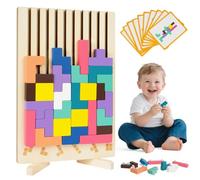 Ainiv Bloques de construcción de Madera 3D, Juguetes apilables, interesantes Juguetes educativos para niños, Rompecabezas Coloridos, Que mejoran Las Habilidades prácticas y la imaginación Espacial