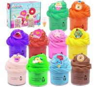 Ainiv Butter Slime Kit, 10pcs Slime para Niñas, Fluffy Butter Slime para Niños, Slime Fluffy Súper Suave y No Pegajoso, Fabrica de Slime Juguete de Masilla para Aliviar El Estrés para Niñas y Niños