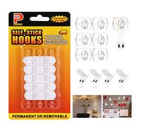 Ainiv Clips para Colgar Luces en Exteriores, 2 Paquetes de 40 Mini Ganchos Transparentes con Tiras Adhesivas -Decora Sin Taladrar Sin Dejar Marcas Sin Residuos Pegajosos