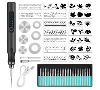 Ainiv Grabado Pluma Herramientas Eléctrico, Recargable Inalámbrico Engraving Pen por USB, DIY Micro Grabador con 30 Herramientas de Tallado Rotativas para Tallar Vidrio, Madera, Metal, Piedra (Negro)