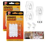 Ainiv Grande Clips para Colgar Luces en Exteriores, 2 PCS Mini Ganchos Transparentes con 12 clips transparentes y 12 tiras -Decora Sin Taladrar Sin Dejar Marcas Sin Residuos Pegajosos