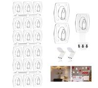 Ainiv Grande Clips para Colgar Luces en Exteriores, 3 PCS Mini Ganchos Transparentes con 18 clips transparentes y 18 tiras -Decora Sin Taladrar Sin Dejar Marcas Sin Residuos Pegajosos