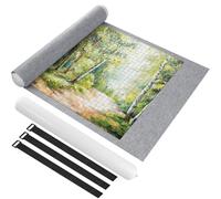 Ainiv Gris Tapete Puzzle, Puzzle Roll Mat con Líneas Auxiliares para hasta 1500 Piezas, Plegable Alfombra Puzzle con Bomba Inflable, Antideslizante Tapete Puzzle para Almacenar Rompecabezas