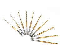 Ainiv Juego de 10 Brocas Helicoidales Pequeñas, 0.6mm a 2.2mm y 2.35mm Mini Amoladora Brocas, Recubiertas de Titanio Taladro Manual para Llaveros, Colgantes, Pendientes, Joyas, Resina y Madera