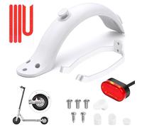 Ainiv Juego de Guardabarros Trasero Patinete, con Soporte Guardabarros/Luz Trasera LED/Tira Reflectante, Compatibles con Los Patinetes Eléctricos Xiaomi M365/M365 Pro - Blanco
