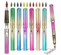 Ainiv Lapiz, 6 Piezas Degradado Lápiz Infinito con 12 Puntas De Repuesto, con Borrador para Oficina, Dibujo