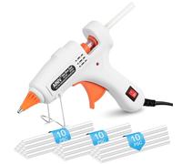 Ainiv Mini Pistola de Silicona Caliente 30 Barras de Pegamento (7mmx150mm) | Pistola Silicona Antigoteo de 30 W, para DIY, Arte, Empaques, Reparaciones y en el Hogar, Oficina y Escuela (Blanco)