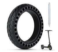 Ainiv Neumático completo para Xiaomi M365/M365 Pro, rueda alveolada dura anti pinchazos antideslizante sólido 8,5 pulgadas delantero/trasero, neumáticos de repuesto con 1 prensa de aleación de