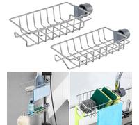 Ainiv Organizador Cocina Fregadero, 2PCS Soporte Estropajo Fregadero, Porta Estropajos Fregadero, Kitchen Organizer, Organizador Fregadero para Riel Elevador de Ducha de 15-25mm, Accesorios Cocina