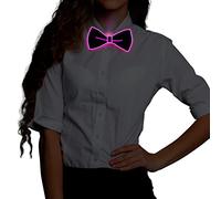 Ainiv Pajarita Luminous para Hombres Mujeres, Light Up Neckties con Cable de Alimentación, 3 Modos de Parpadeo, Bowtie para Fiestas, Bares, Halloween, Escuela(Rosa)