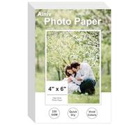 Ainiv Papel Fotografico 15x10cm, 50 Hojas, 230 g/m² Papel Fotográfico Brillante Secado Rápido, Resistente Al Agua y A Las Manchas Compatible con HP Canon Epson Impresoras de Inyección de Tinta