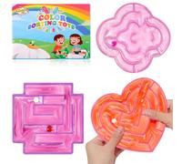 Ainiv Paquete de 3 Laberinto Juguetes Sensoriales, Antiestrés para Niños Autism, Juguetes Táctiles Regalos para Niños con Autism (Rojo+Ros Violeta)