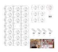 Ainiv Pequeño Clips para Colgar Luces en Exteriores, 3 PCS de 21 Mini Ganchos Transparentes con 60 clips transparentes y 60 tiras -Decora Sin Taladrar Sin Dejar Marcas Sin Residuos Pegajosos