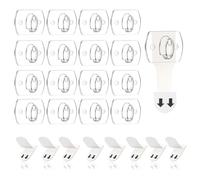 Ainiv Pequeño Clips para Colgar Luces en Exteriores, 4 PCS Mini Ganchos Transparentes con 80 clips transparentes y 80 tiras -Decora Sin Taladrar Sin Dejar Marcas Sin Residuos Pegajosos