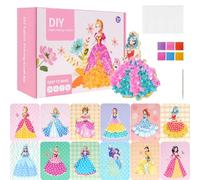 Ainiv Poke Art DIY Toys, 12 en 1 Tela Frenzy para Niños, Infancia Sueño Infinito Pintado a Mano, 3D DIY Dibujos Animados Princesa Cambio Vestido, Puzzle Poke Paper Craft