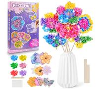 Ainiv Poke Art DIY Toys, Tela Art Frenzy para Niños con 8 Flores y 2 Mariposas, Infancia Sueño Infinito Pintado a Mano, 3D DIY Dibujos Animados Juguetes Educativos, Puzzle Poke Art Paper Craft
